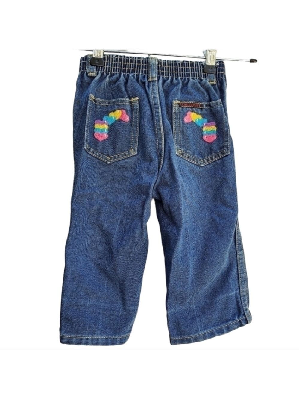 Vintage Long Street 18m girls embroidered rainbow heart jeans